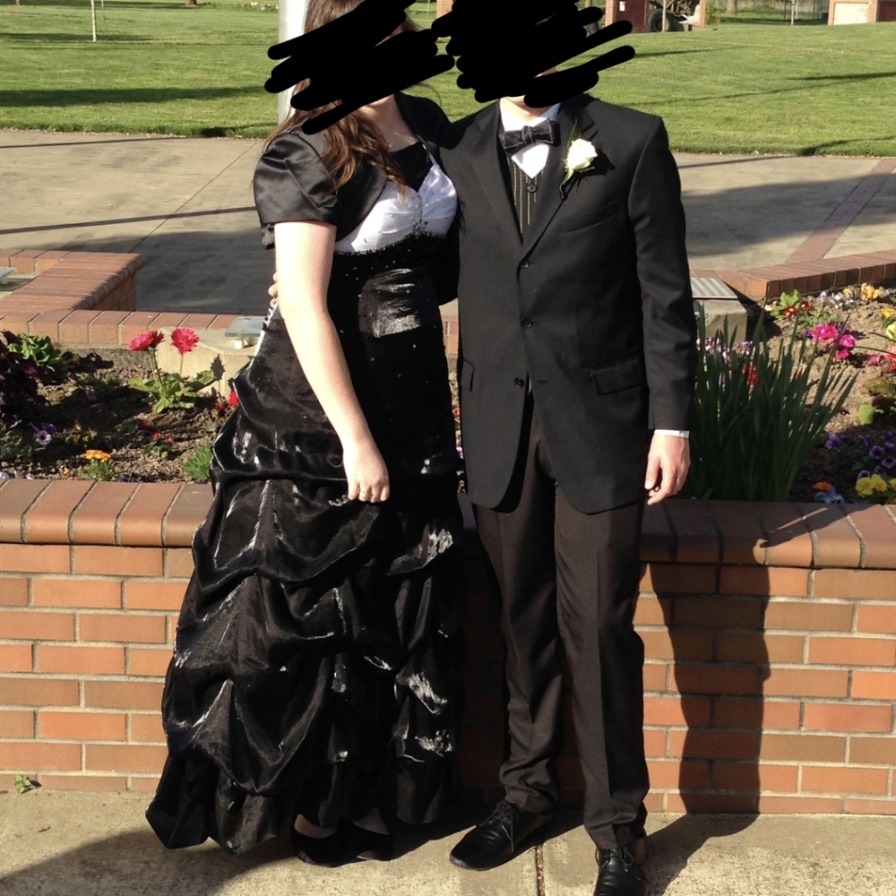 Black and white prom dress